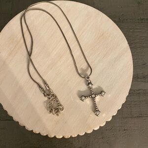 Silver Cross Pendant Necklace